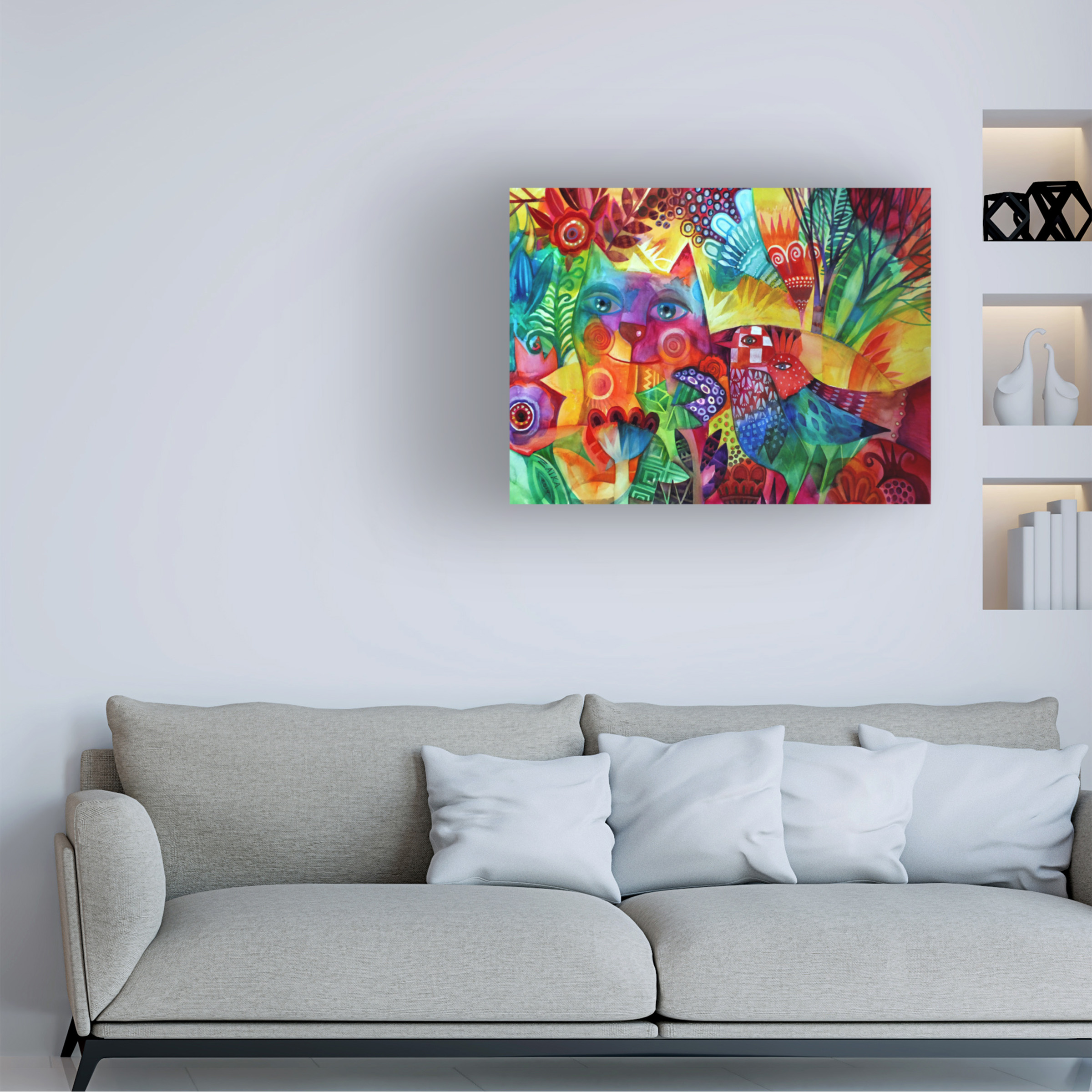 Trademark Fine Art 'Red Cat' Canvas Art by Oxana Ziaka