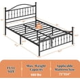 thumbnail image 2 of Full Size Metal Platform Bed Frame with Victorian Style Wrought Iron-Art Headboard and Footboard,Mattress Foundation,Under Bed Storage,Noise Free,Easy Assembly,No Box Spring Required,Black, 2 of 9