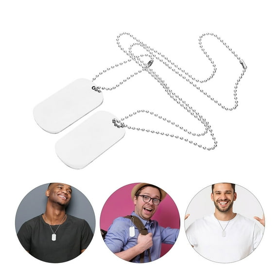 QIFULL Military Style Silver Dog Tag Chain Necklace for Men Comfortable and Stylish
