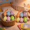 thumbnail image 5 of CuiLiyq 12 Pcs Easter Hanging Decorations, DIY Painting Simulation Foam Eggs for Scene Arrangement, Multicolor Resurrection Hanging Props for Easter Party Favor Home Decor, 2.36 Inch, 5 of 9