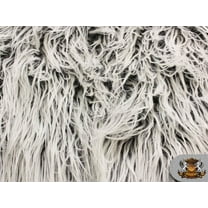 Faux Fur Long Pile ULTRA MONGOLIAN 2 TONE GREY Fabric / 64" W / Sold by the yard