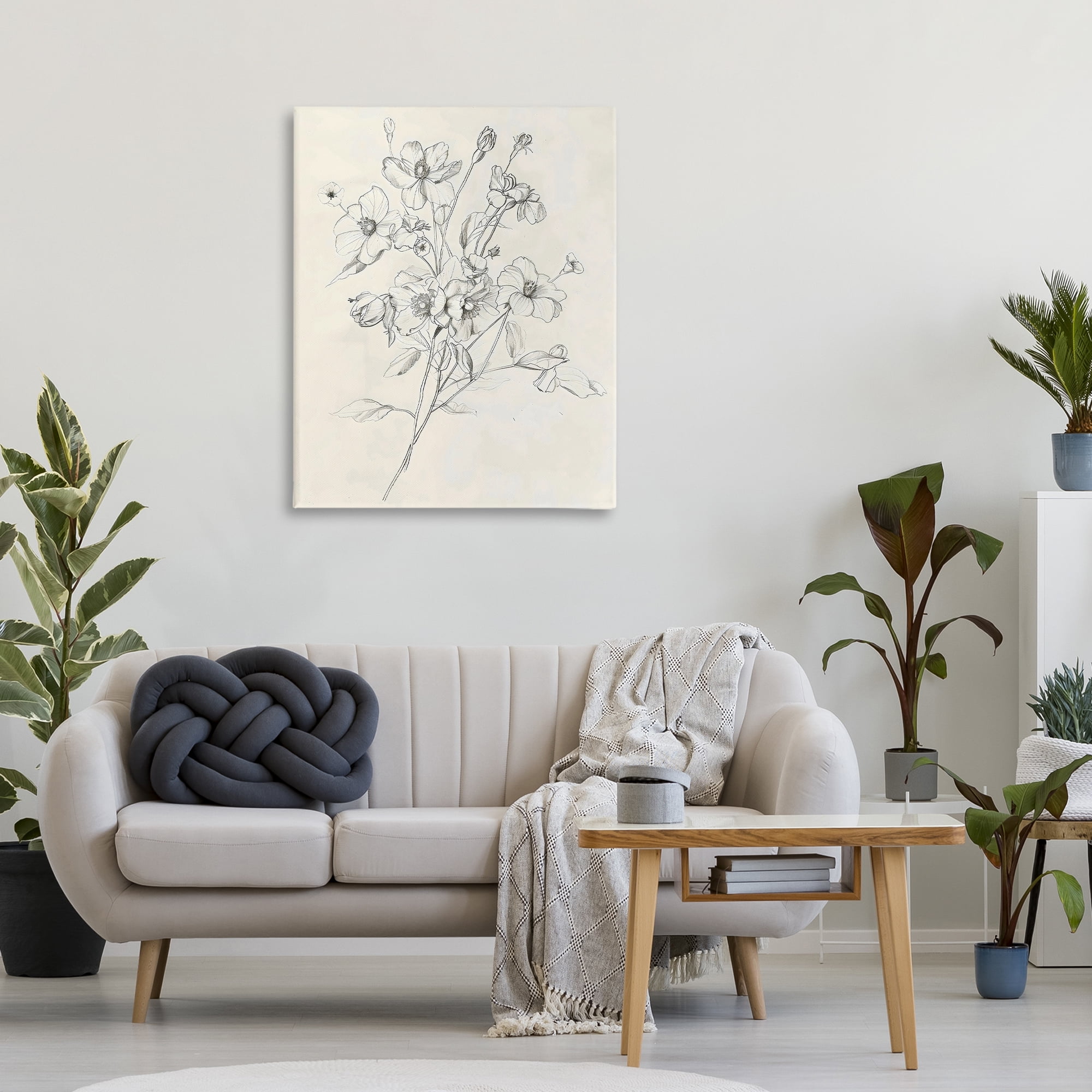Stupell Industries Wildflower Outline Study Canvas Wall Art, design by Creative Studio