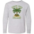 thumbnail image 3 of Inktastic Deck the Palms Christmas Palm Tree Long Sleeve Youth T-Shirt, 3 of 5