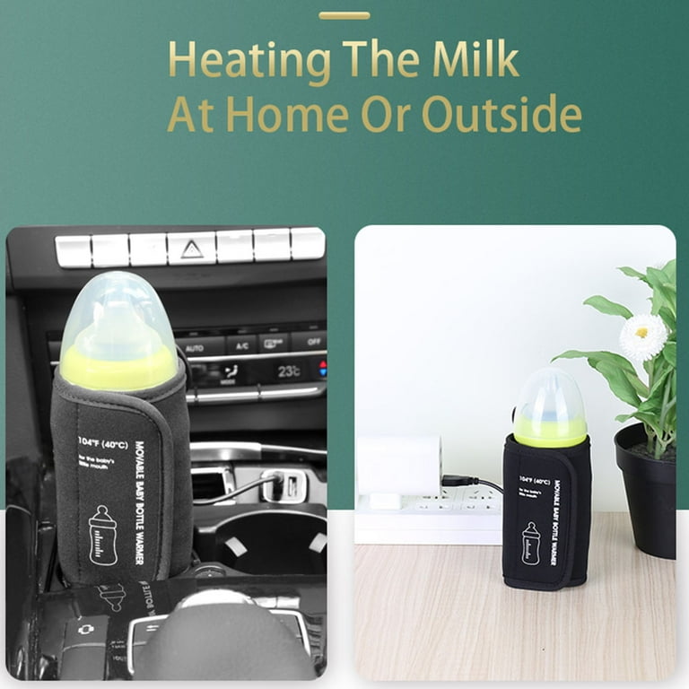 Portable USB Bottle Warmer Travel Milk Heat Keeper Car Bottle Warmer Bottle Heating Bag for Breastmilk and Formula with USB Cable
