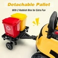 thumbnail image 4 of OLAKIDS Ride on Car, 12V 2 in 1 Kids Street Sweeper Truck Electric Vehicle with Remote Control, Rotatable Cleaning Brushes, Removable Trash Bins, Toddlers Battery Powered Construction Toy (Yellow), 4 of 8