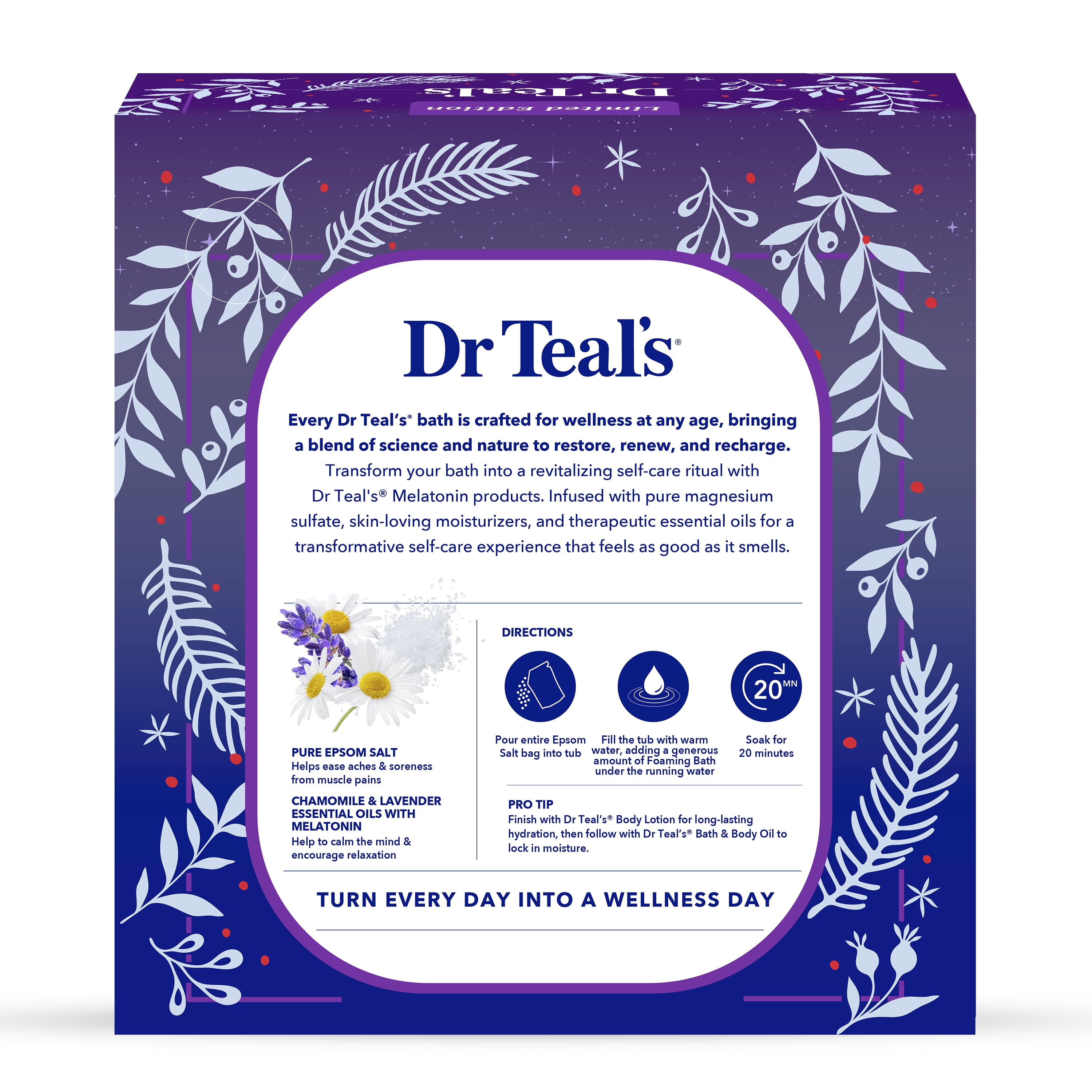 Dr Teal's Sleep Bath & Body Gift Set with Cozy Blanket, 4 Piece