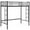 Black, variant on Giantex Metal Loft Bed Twin Size, Heavy Duty Loft Bed Frame, Space-Saving Bed w/Guardrail, Silver
