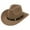 Khaki, variant on UJNDER Stylish Unisex Cowboy Hat Featuring Metal Details for Concerts Outdoor Gatherings and Parties Elegant Western Fashion Accessory Black