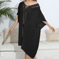 thumbnail image 6 of Zpanxa Bathing Suit Cover up for Women Bikini Swimsuit Coverup Tassels Beach Crochet Loose Hollow Out Coverup Dresses Vacation Clothes Black One Size, 6 of 6