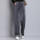 thumbnail image 3 of Pantalones deportivos de pierna ancha para mujer, holgados, coreanos, de talla grande, rectos, informales, para mujer, 3 of 4