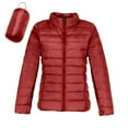 thumbnail image 5 of LINGLANG Women's Lightweight Puffer Jacket Water Resistant Packable White Down Coat Warm Quilted Outerwear Stand Collar Winter Jacket for Women, 5 of 6