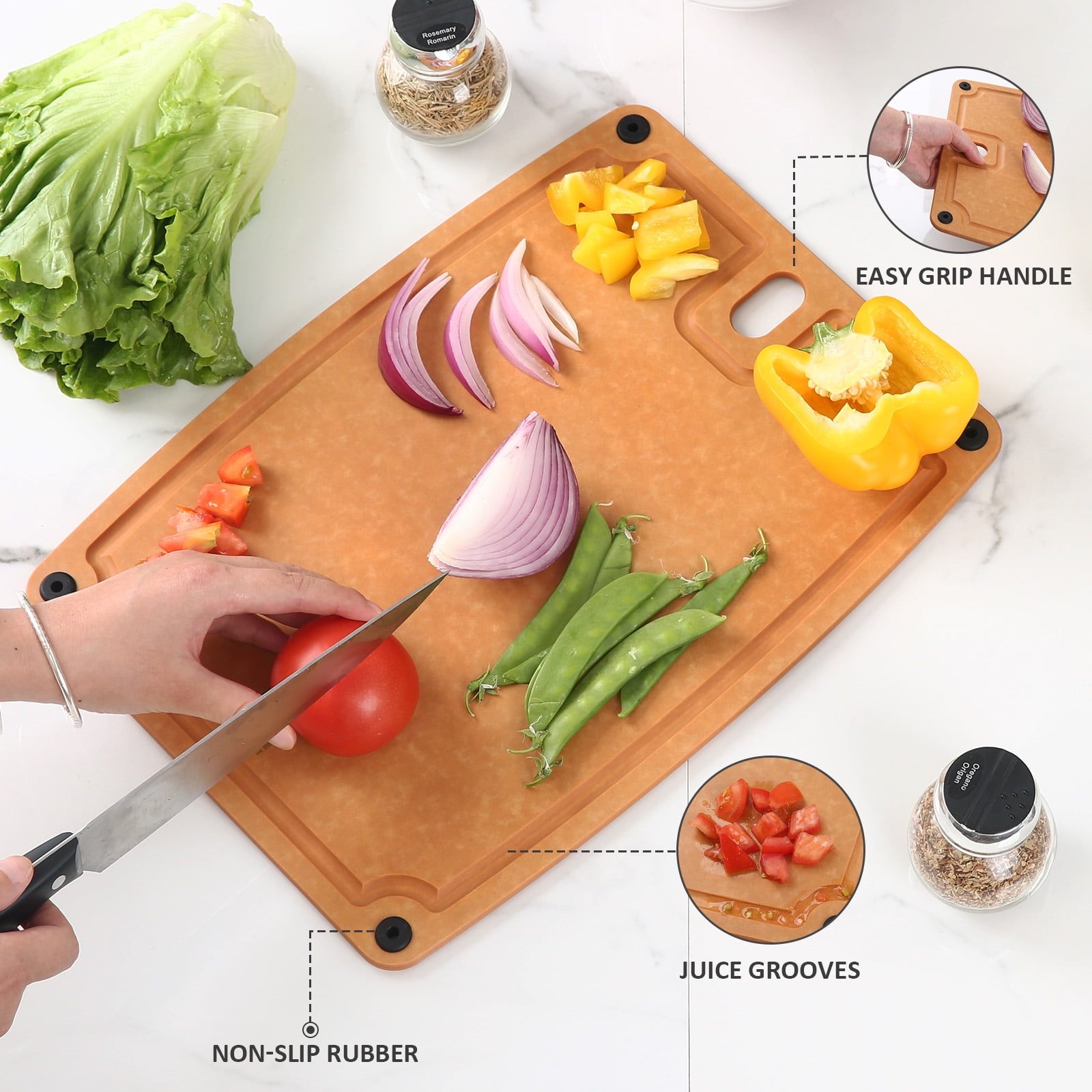 Hansmart 2 Pack Composite Dishwasher Safe Cutting Board Set