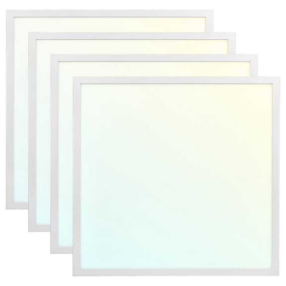 Luxrite 2x2 FT LED Flat Panel Light, 30/35/40W, 3 CCT 4000K-6500K, 3750/4375/5000 Lumens, 0-10V Dimmable, ETL DLC 4-Pack