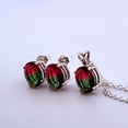 thumbnail image 7 of Oval Watermelon Tourmaline Sterling Silver Earring/Necklace Set O1/2TENS, 7 of 7