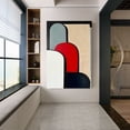 thumbnail image 6 of Canvas Painting Art Deco Abstract Painting on Wooden Frame - Red Geometric Shapes with Neutral Tones, Indoor/Outdoor Wall Art for Living Room, Bedroom, Office, Bathroom Decor, Unique Wall Art,, 6 of 10
