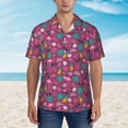 thumbnail image 2 of Xecao Summer Flamingo print Hawaiian shirt - a stylish short-sleeve button-down for men, perfect for casual beach and tropical outings., 2 of 9