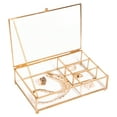 thumbnail image 3 of Home Details Vintage 4 Compartment Glass Unisex Cosmetic & Jewelry Keepsake Box in Gold, 3 of 4