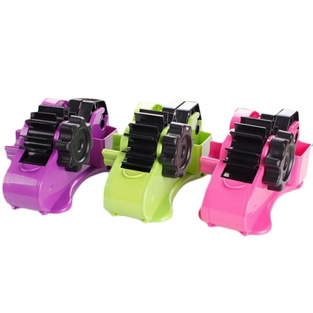 Green Multifunctional Heavy Duty Tape Dispenser Desktop Office Sticky Cellotape Pack^