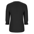 thumbnail image 6 of Womens Tops Dress Casual 3/4 Sleeve Shirts with Smocked Cuffs High Low Tops for Women Business Work Blouses, Black, L, 6 of 7