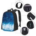 thumbnail image 2 of Disketp Blue Glitter Sparkles Mochila Minimalista de Gran Capacidad, Mochila de Viaje para Escuela, Trabajo o Uso Diario, 2 of 6