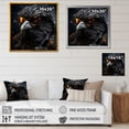 thumbnail image 4 of Designart "Chic Ebony Avian Noir Flyers" Animals Bird Picture Framed Canvas Art Print, 4 of 5
