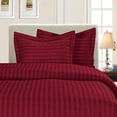 thumbnail image 1 of 3-Piece Striped Duvet Cover Set, 1500 Thread Count, Button Closure - Cooling, Breathable Material- Wrinkle, Fade, Stain Resistant, King/California King, Burgundy, 1 of 1