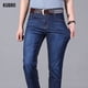 thumbnail image 4 of KUBRO, pantalones vaqueros finos de verano para hombre, pantalones vaqueros rectos azules, pantalones vaqueros holgados informales para trabajo, pantalones vaqueros de pierna ancha de alta elasticida, 4 of 5