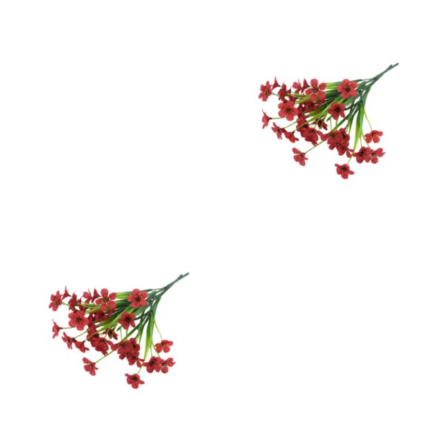 Injueey 2X 5 tenedores Flores artificiales No se desvanecen Faux Violet Plantas falsas al aire libre Romántico Ramo de flores Hogar Cocina Rojo 2Conjunto