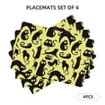 thumbnail image 2 of Placemats Set Of 4 / 6, Abstract Cute Cat Black Placemats For Dining Table Indoor/Outdoors Heat Resistant Washable Placemats 18" X 12", 2 of 8