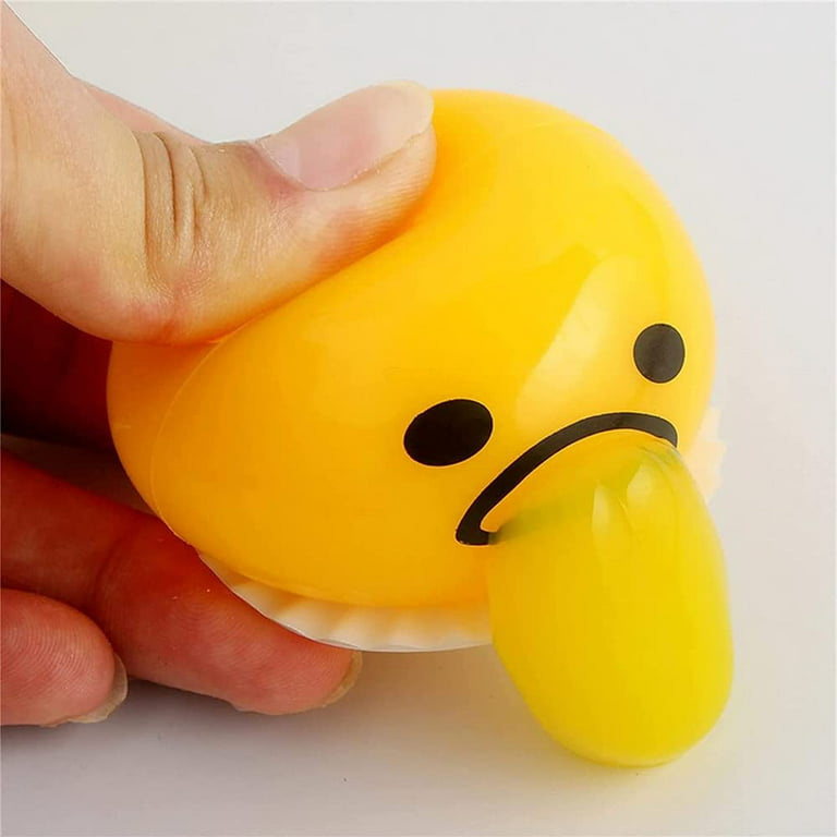 9 Pcs Cute Yellow Round Sucking and Vomiting Lazy Yolk Vomiting Yolk Slime, Vomiting  Yolk Balls, Prank Toys Fidget Toys 