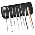 thumbnail image 1 of 8pcs LED Dental Hygiene Kit Stainless Steel Teeth Tartar Scraper Mouth Mirror Dentists Pick Tool Teeth Scaler Home Use Tools, 1 of 8
