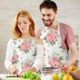 thumbnail image 3 of Pioneer Flower Floral Print Pattern Apron-Garden Aprons for Women with Pockets-Cotton Linen Waterproof Kitchen Cooking Gardening Aprons Adjustable for Kitchen,Cooking,BBQ and Salon 33x27 Inch, 3 of 7