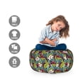 thumbnail image 2 of Plant Storage Toy Bag Chair, Exotic Nature Depicting Image of a Drawing with Vibrant Colored Leaves Botanical, Stuffed Animal Organizer Washable Bag, Small Size, Multicolor, by Ambesonne, 2 of 3