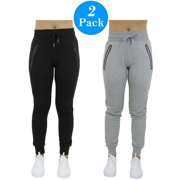 GBH - Women's Slim-Fit Joggers with Tech Zipper Pockets 2-Pack - Walmart.com - Walmart.com