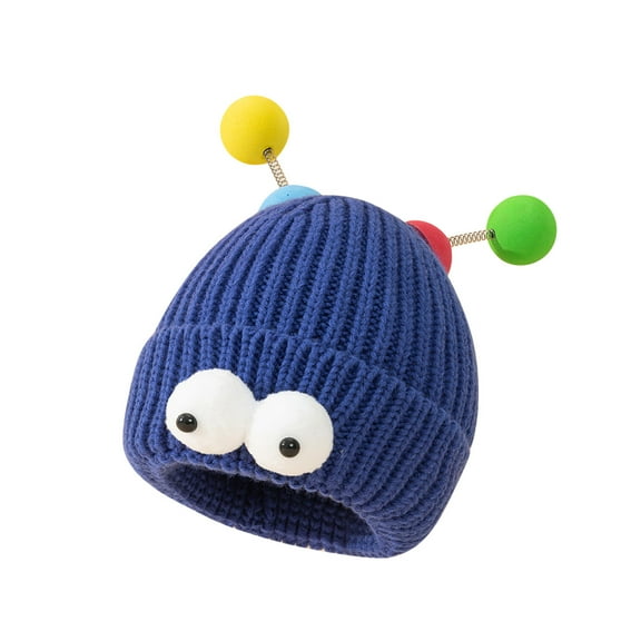 Alkepwun Funny Hats Big Eyes Little Monste Cute Cartoon Tentacle Knit Hat Knitted Chunky Skull Caps Winter Warm Hat Slouchy Beanie Show Small Face Funny Couple Knitted Hat