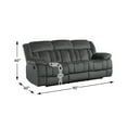 thumbnail image 3 of Lexicon Laurelton 90" Traditional Microfiber Double Reclining Sofa in Charcoal, 3 of 5