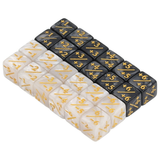 Contadores de dados, 24 piezas d6 dados cubos contadores de mármol acrílico para el juego de mesa