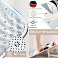 thumbnail image 3 of Juego de baño geométrico rosa con cortina de ducha, alfombra y accesorios, juego de cortina de ducha negra y gris, cortina de ducha de lujo abstracta rosa para baño, decoración de baño moderna, 4, 3 of 8