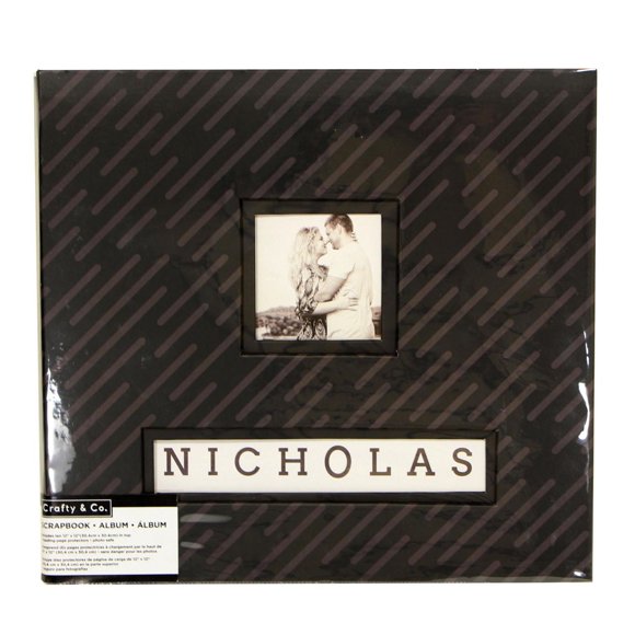 CRAFTY & CO. Scrapbook, Photo Album, Black, 10 sheets, DIY, Crafts