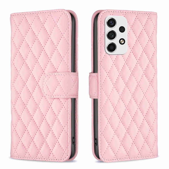 TECH CIRCLE for Samsung Galaxy A53 5G Case Grid Pattern Design for Galaxy A53 5G Wallet Flip Case with Card Holder Kickstand for Women For Samsung Galaxy A53 5G, Pink