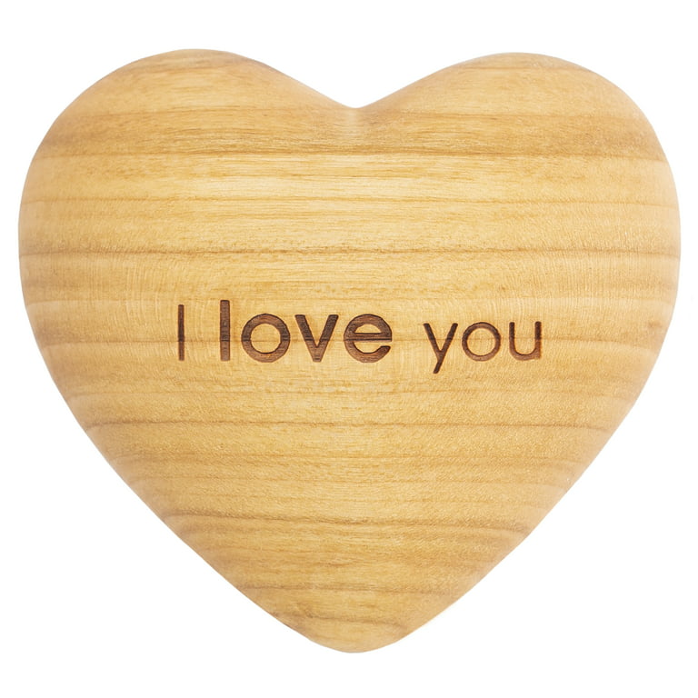 Wooden Heart Shaped Decor for Wedding & Engagement - Wood Decorative  Ornaments for Home - Engraved 