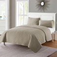 thumbnail image 4 of VCNY Home Nina Bedding Collection Luxury Premium Ultra Soft Quilt Coverlet, Comfortable 3 Piece Set, Modern Geometric Design For Home Hotel Decor, Full/Queen, Taupe, 4 of 4