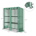 thumbnail image 3 of Lean-to Greenhouse 3 Tier Shelves, Portable PE Greenhouse w/ 2 Doors, 56.7"x18.9"x59.8", Green, 3 of 9