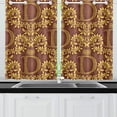 thumbnail image 2 of CADecor Baroque Flower Pattern Alphabet D Window Treatment Panel Curtains Window Curtain Kitchen Curtain,Two Piece 26x39 Inches, 2 of 4