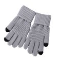 thumbnail image 2 of Visland Winter Touch-screen Gloves, Fashion Soft Elastic Knitting Thick Woolen Yarn Non-slip Winter Hand Warm Full Finger Mittens for Men and Women, 2 of 8