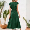 thumbnail image 3 of Birdeem Robe d'Été Décontractée pour Femme à Col en V, Unie, à Manches Courtes, Vacances, Boîte de Nuit, Longue, Soleil, 3 of 12