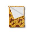 thumbnail image 2 of Hawaiian Soft Flannel Fleece Blanket, Ocean Sea Island Themed Pattern with Palm Trees on Vivid Circled Backdrop, Cozy Plush for Indoor and Outdoor Use, 50" x 60", Marigold and Brown, by Ambesonne, 2 of 6