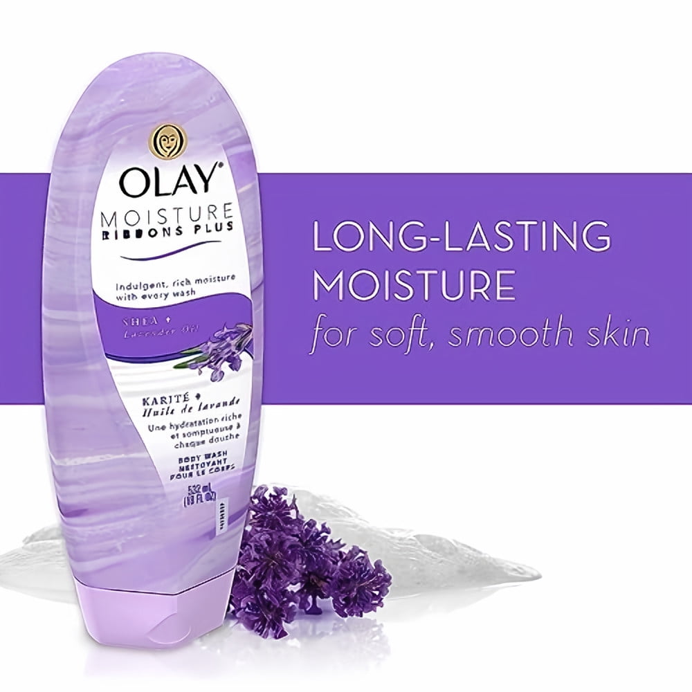 Olay Moisture Ribbons Plus Shea Lavender Oil 18 oz (Pack of 3)