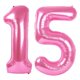 thumbnail image 1 of Globo digital Kelfuoya 40 cm rosa número 15 para cumpleaños, 1 of 7