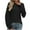 Black-02, variant on Perfectbot Sweaters for Women Puff Long Sleeves Ribbed Knit Crewneck Tops Fall Trendy Winter Warm Shirts